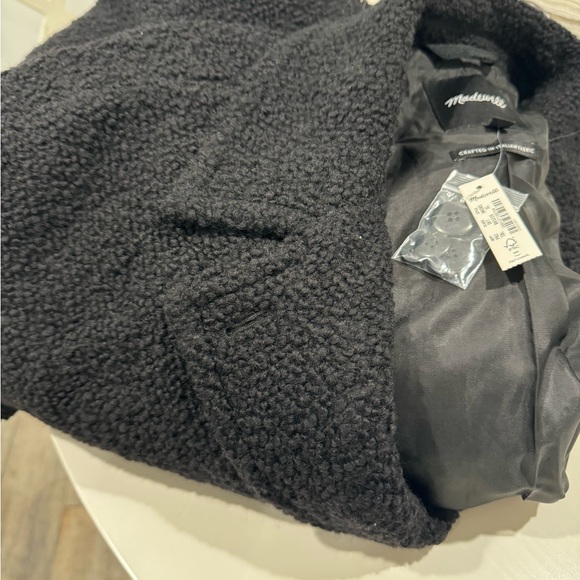 Madewell The Alonzo Coat in Bouclé Size XL color Black - Picture 7 of 8